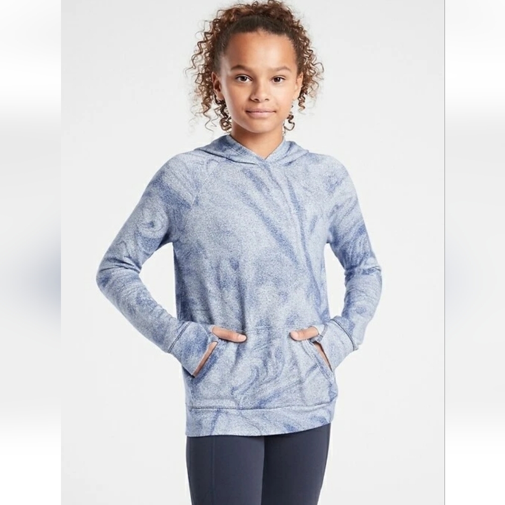 Athleta Girl Navy Milky Way In Your Element Hoodie 2.0 Sweatshirt Size 14